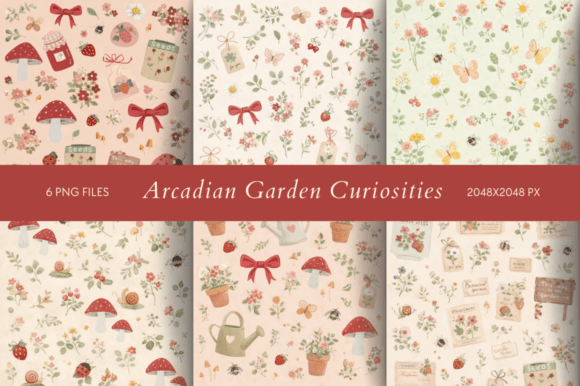 Arcadian Garden Curiosities: A Whimsical Design Asset