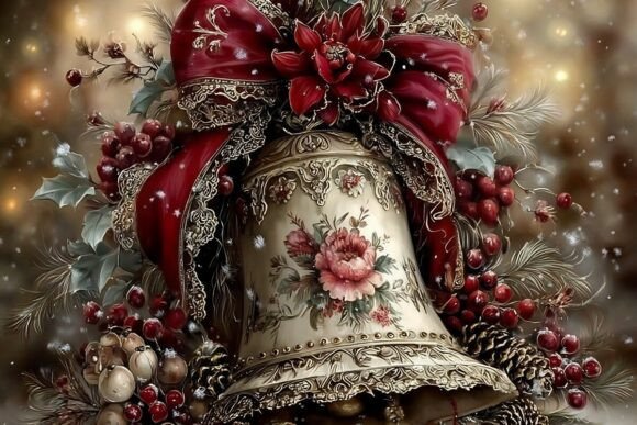 Bell of Christmas Joy Bundle: Vintage Holiday Elegance for Your Crafts