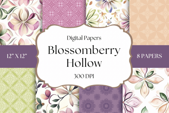 Blossomberry Hollow Digital Papers: A Cottagecore Designer's Toolkit