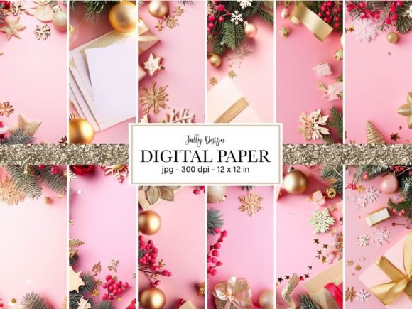 Christmas Frames with Pink Background: A Modern Festive Twist