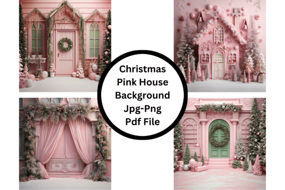 Christmas Pink House Background: A Whimsical Holiday Setting
