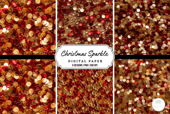 Christmas Red Gold Sparkle Background: Instant Festive Elegance