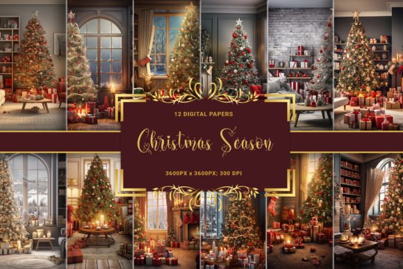 Crafting Winter Magic: The Christmas Season Digital Papers