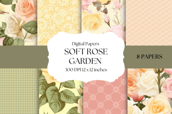 Embrace Gentle Romance with Soft Rose Garden Digital Papers