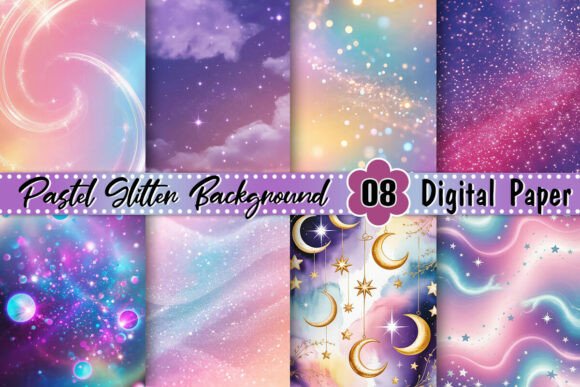 Enchanting Pastel Pink Purple Glitter Backgrounds