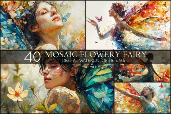 Mosaic Flowery Fairy 40 Wallpaper: A Designer's Digital Secret Weapon