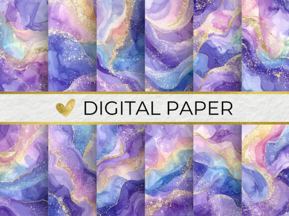 Purple Alcohol Ink & Holographic Rainbow: A Designer's Dream