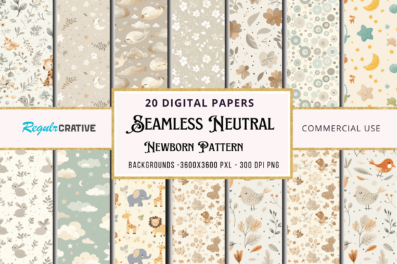 Seamless Neutral Newborn Pattern Bundle: Design Essentials