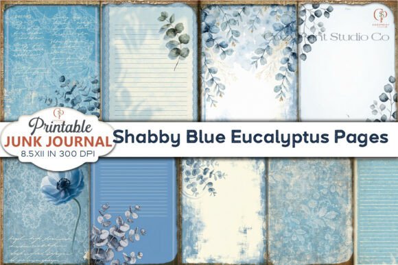 Shabby Blue Eucalyptus Pages Junk Journal: A Designer's Guide