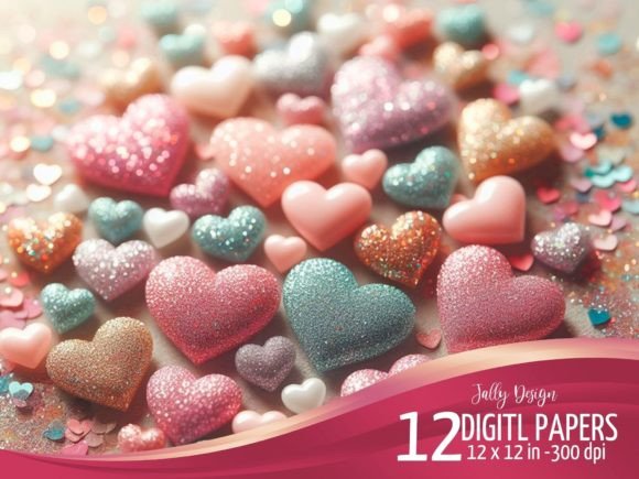 Spark Joy: Using Glittery Hearts in Pastel Colors Images