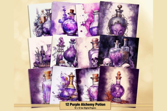 Unveiling the Magic of Purple Alchemy Potion Digital Papers