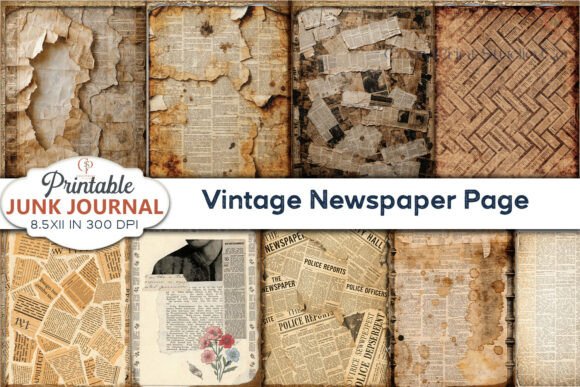 Vintage Newspaper Page Junk Journal: Authentic Craft Design