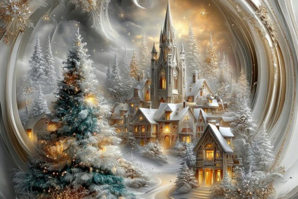 Winter Wonderland Village Bundle: Cozy Holiday Art